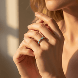 Platinum Heart Opal and Diamond Ring