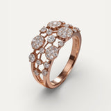 Vintage Rose Gold Sparkling Inlaid Stone Ring