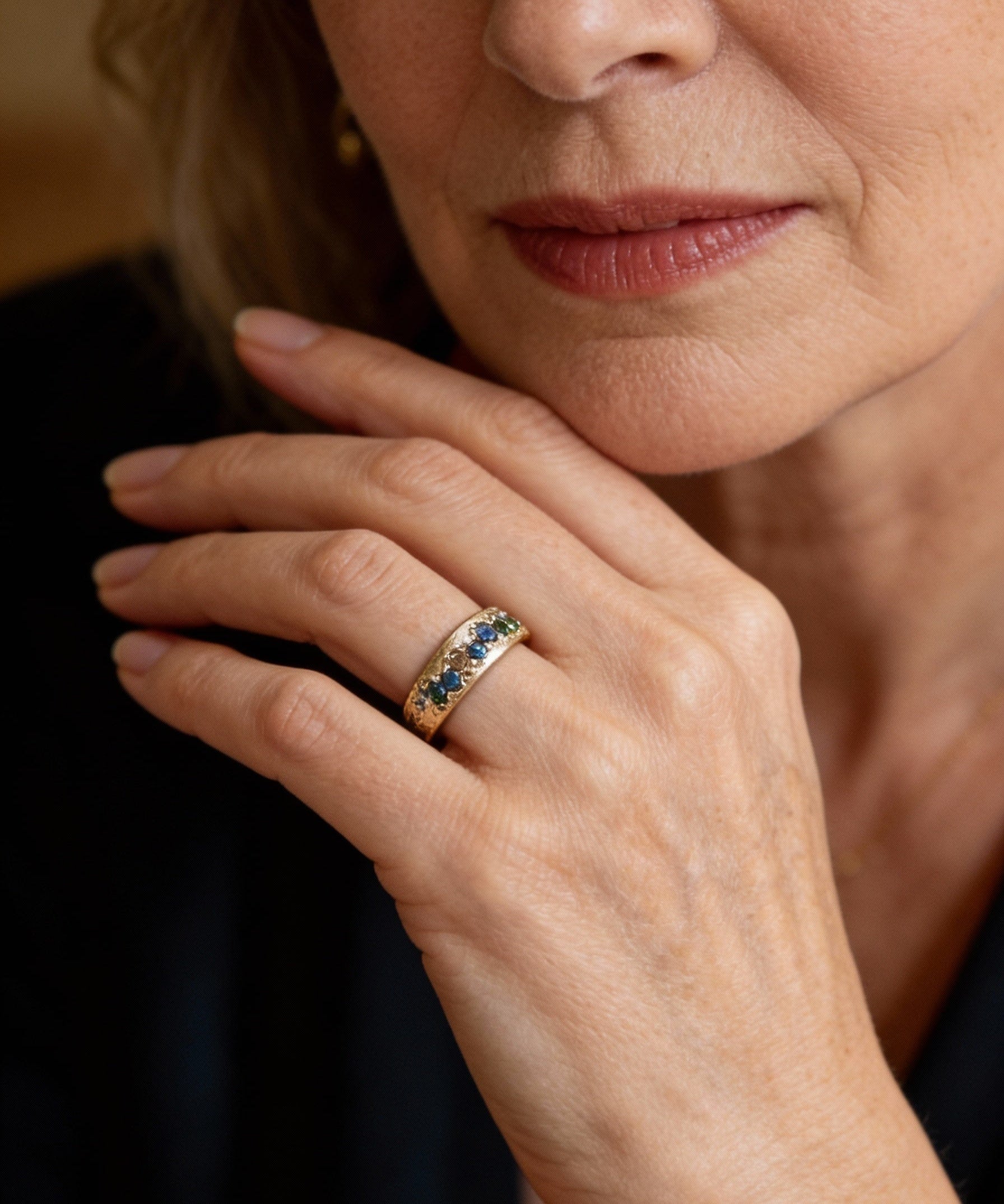 Vintage Gold Colourful Ring
