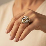 Vintage Gold and Silver Cubic Zirconia Ring