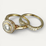 Vintage Gold Cubic Zirconia Ring Set