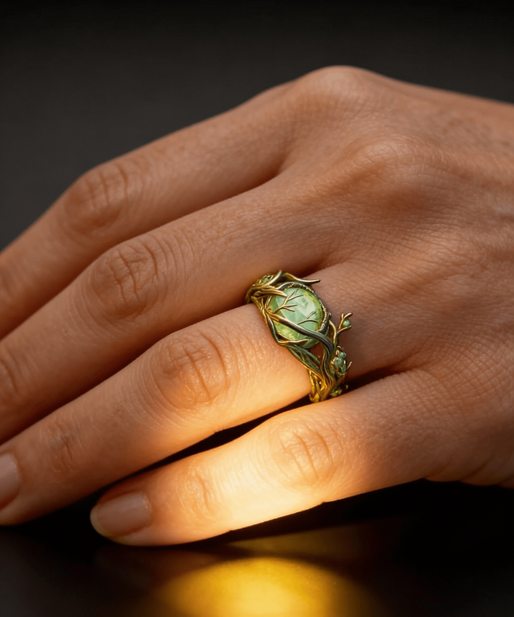 Nature Green Opal Ring