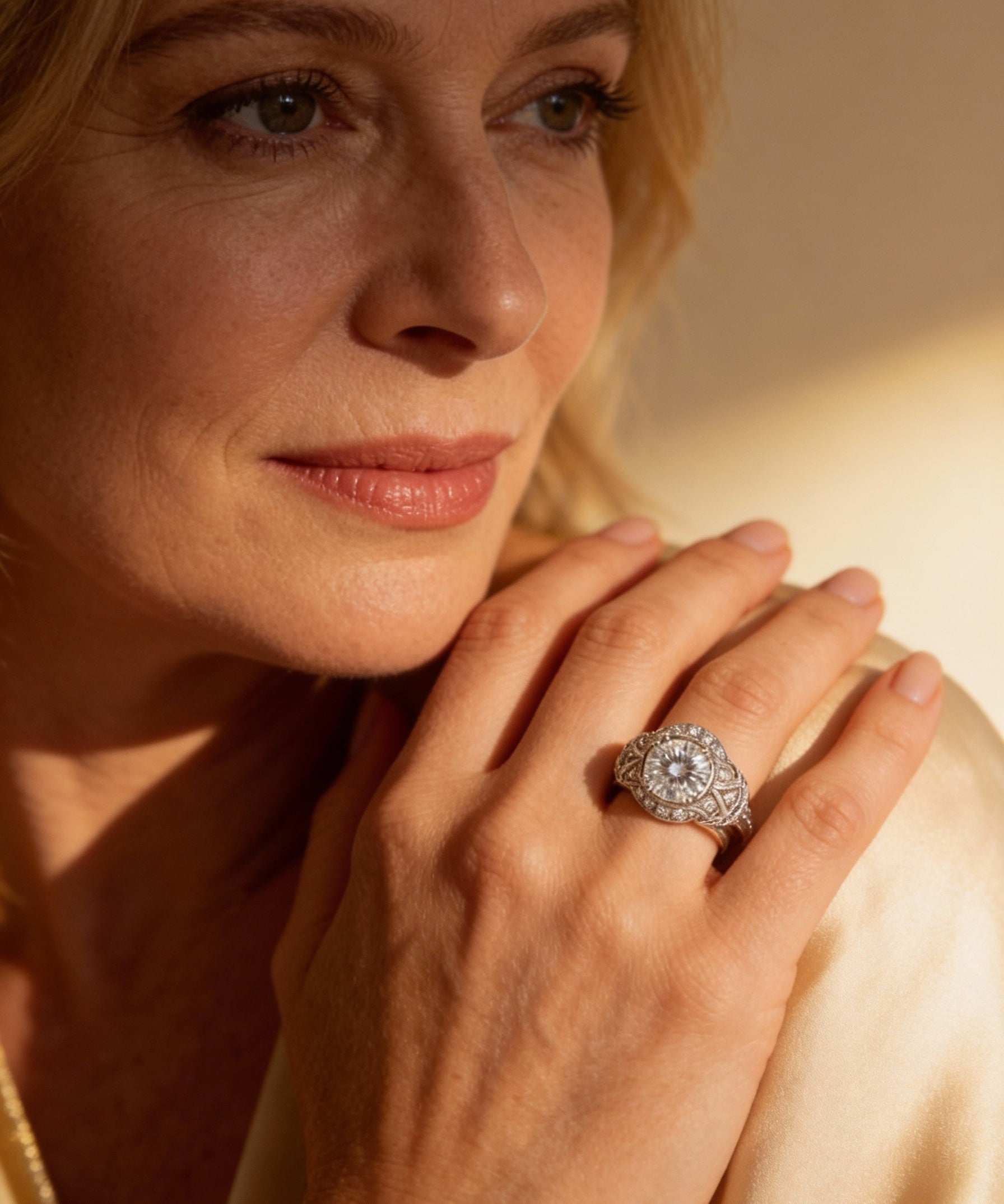 Vintage Silver Crystal Ring
