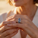 Vintage Silver Blue Sparkle Ring