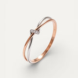 Intertwined Rose Gold and Silver Ring