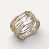 Vintage Hollow Gold and Silver Ring