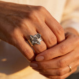 Vintage Layered Silver Flower Ring