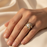 Vintage Gold and Silver Pearl Ring
