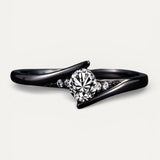 Vintage Black Gold Crystal Ring