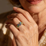 Vintage Gold Multicoloured Gemstone Ring
