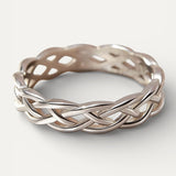 Twisted Silver Braided Band Ring