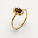 Vintage Gold Brown Gemstone Ring
