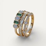 Vintage White and Green Opal Rings