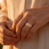 Two-Tone Carved Rose Ring