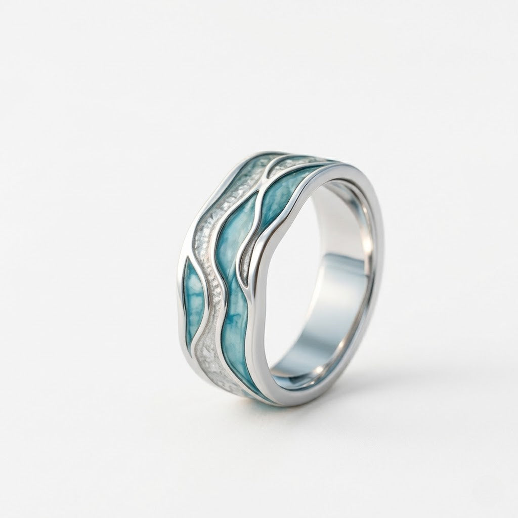 Turkis Seasilver Bolge Ring