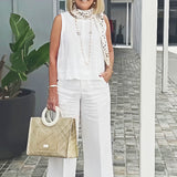 Trinidad™ | Conjunto Blanco Blusa y Pantalón Ancho
