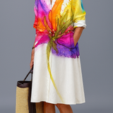 Petronila™ | Vestido Midi Multicolor Estampado