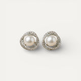 Elegant Sparkling Spiral Pearl Earrings