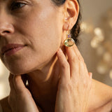 Gold Green Crystal Earrings