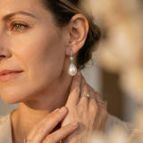 Sparkling Pearl Drop Earrings