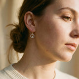 Vintage Gold and Silver Earrings with Cubic Zirconia