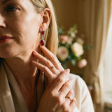 Red Drop Set – Choker and Drop Earrings