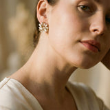 Elegant and Exquisite Earrings with Opal Petals in Gold