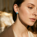 Sea Turtle Necklace and Earring Set in Opal and Silver