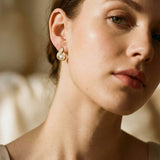 Cubic Zirconia Earrings with Sparkling Pearls