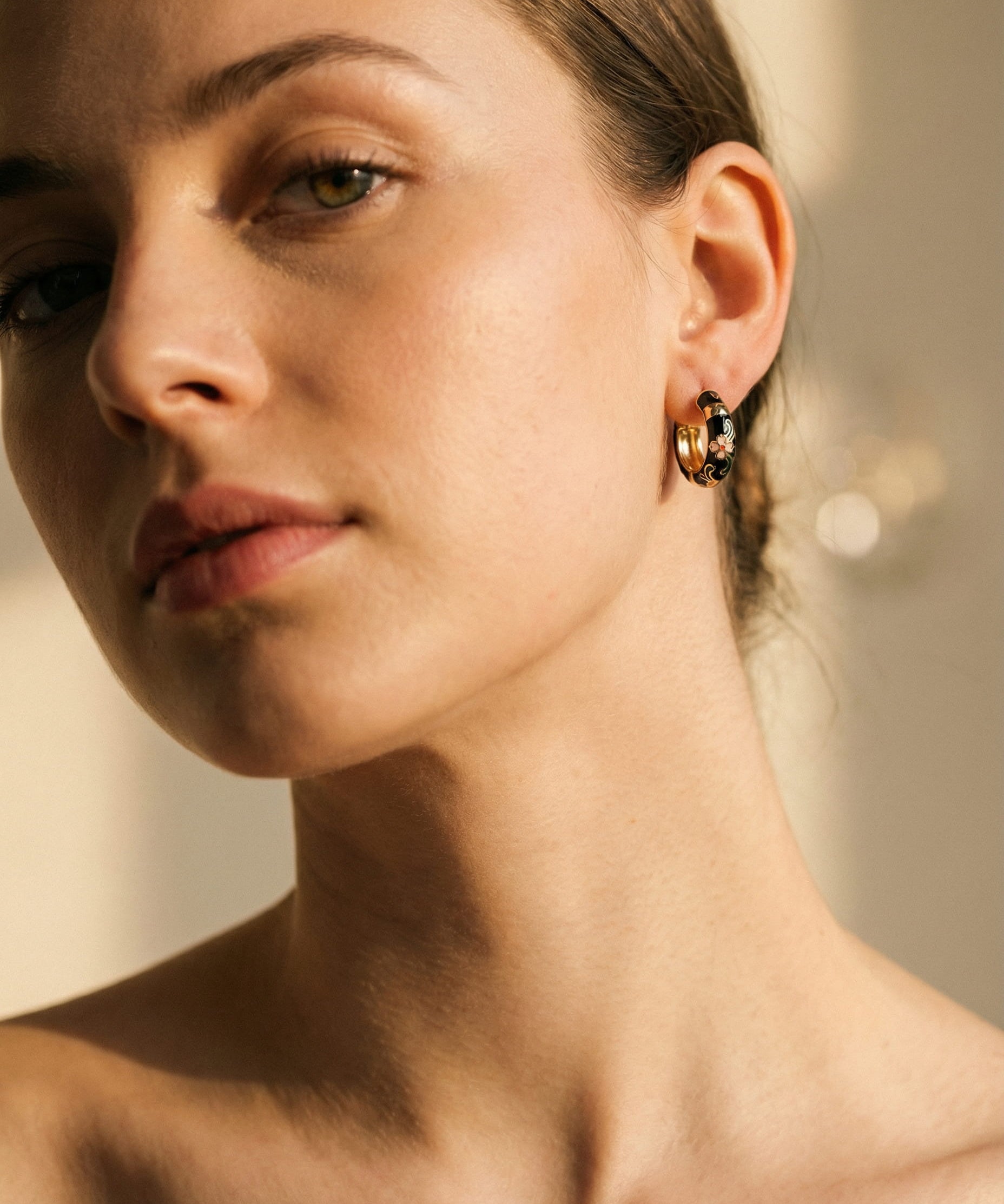 Luxury Black Floral Earrings