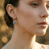 Silver and Zirconia Inlaid Floral Earrings