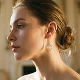 Luxury Earrings with Cultured Pearls and Zircons