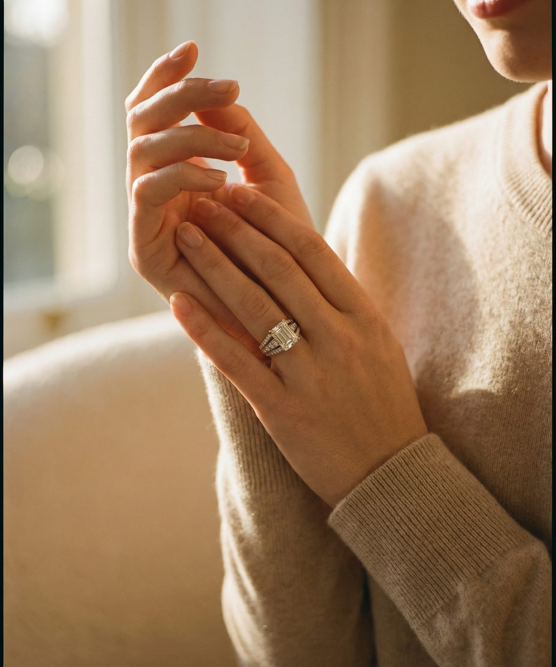 European and American Three-Piece Diamond Ring