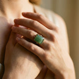 French Retro Square Crystal Ring