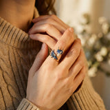 Starry Sky Blue Dragon Index Ring