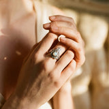 Adjustable White Opal Spoon Ring