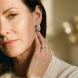 Rectangular Silver Sparkle Earrings