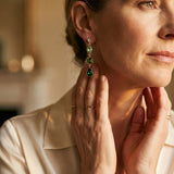 Green Stone Drop Earrings