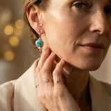 Vintage Blue Stone and Pearl Earrings