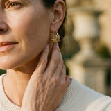 Vintage Gold Hollow Teardrop Earrings