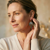 Vintage Green Stone Drop Earrings
