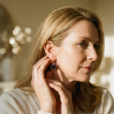 Elegant Dark Blue Cubic Crystal Earrings