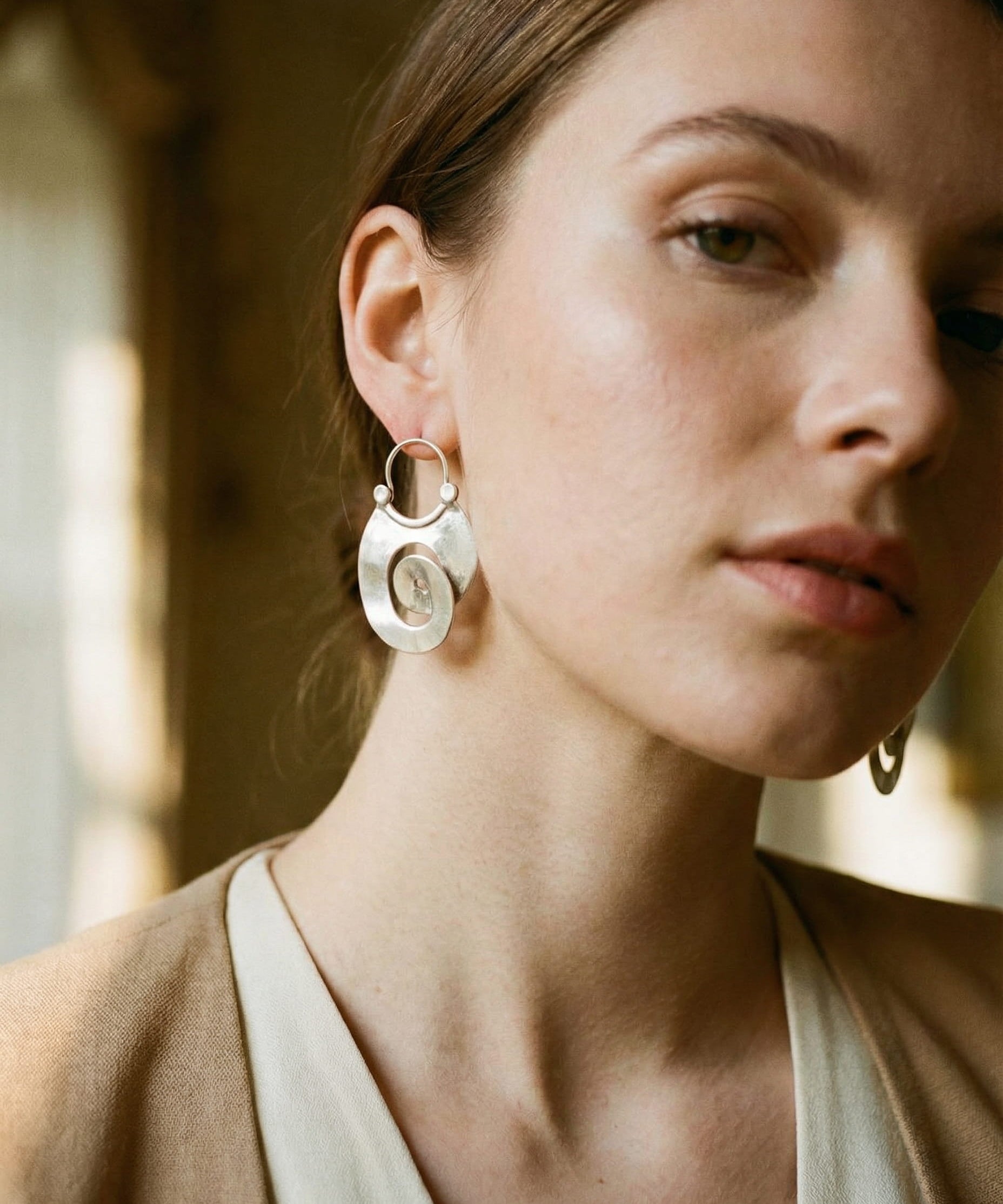 Vintage Silver Spiral Earrings