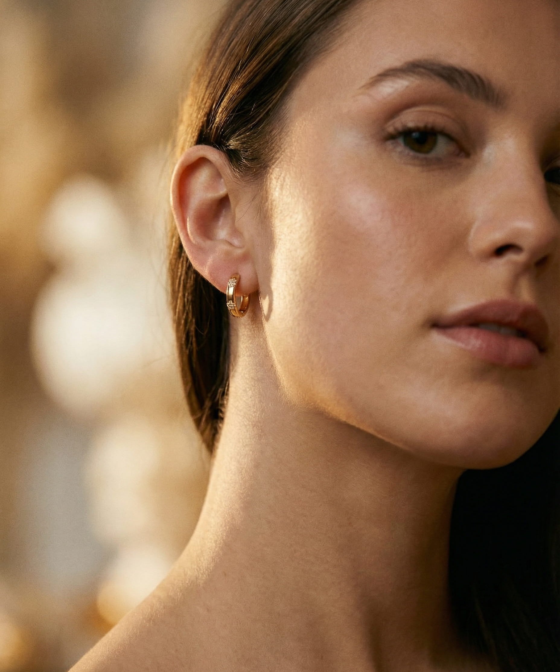 Vintage Gold Flower Hoop Earrings