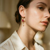 Vintage Ruby and Pearl Earrings