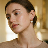 Vintage Gold Opal Stone Earrings