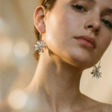 Vintage Silver Irregular Flower Earrings