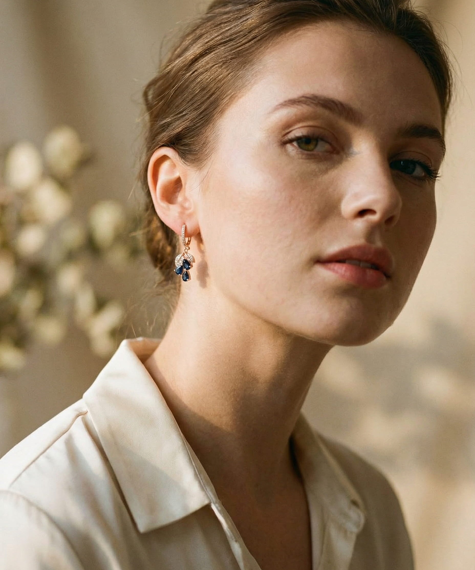 Elegant Blue Crystal Earrings