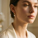 Small Gold-Plated Pearl Earrings