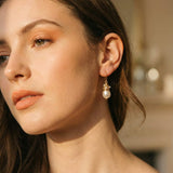 Vintage Gold Wire Pearl Earrings